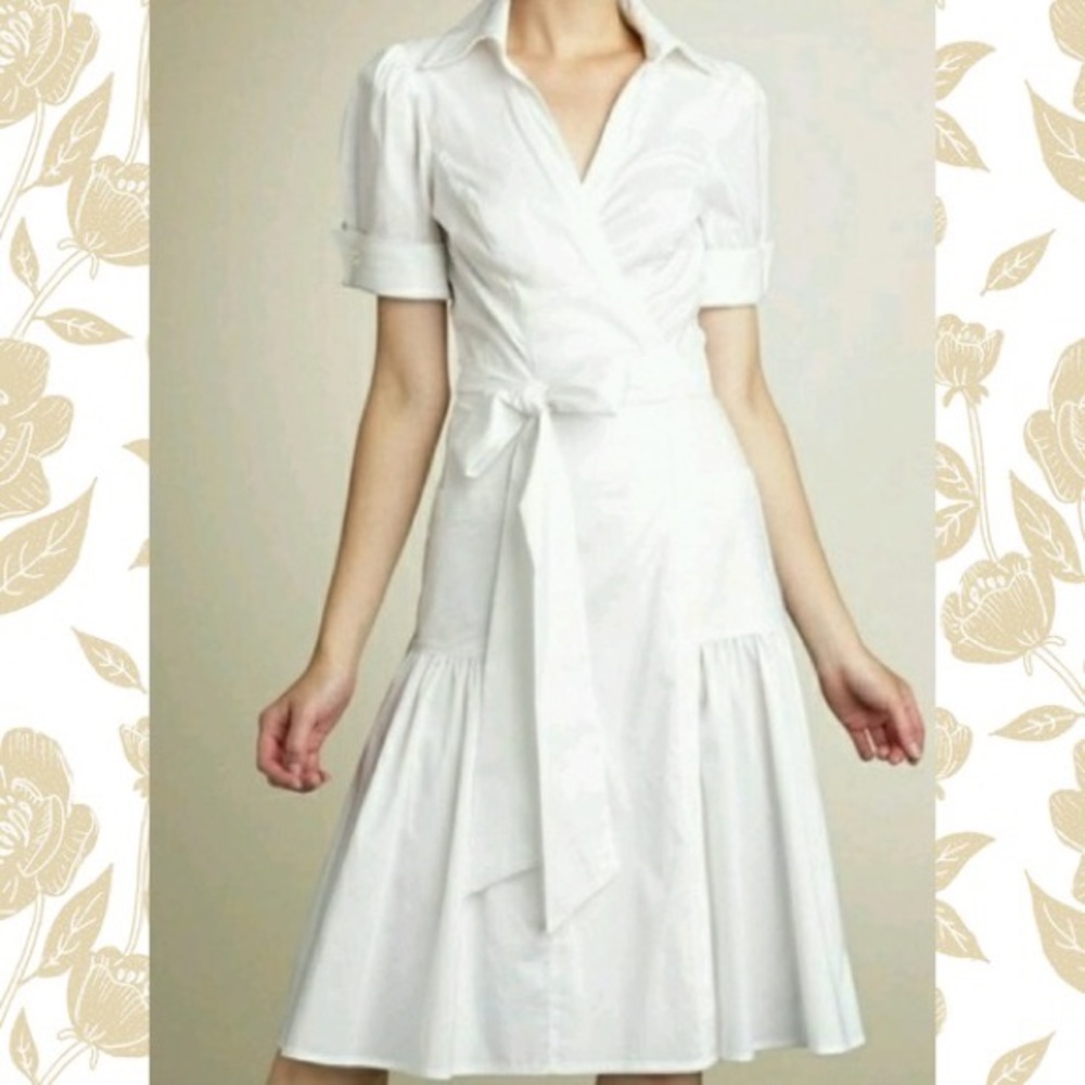 EUC DVF Bellete Wrap Dress in Tan, Sz 8